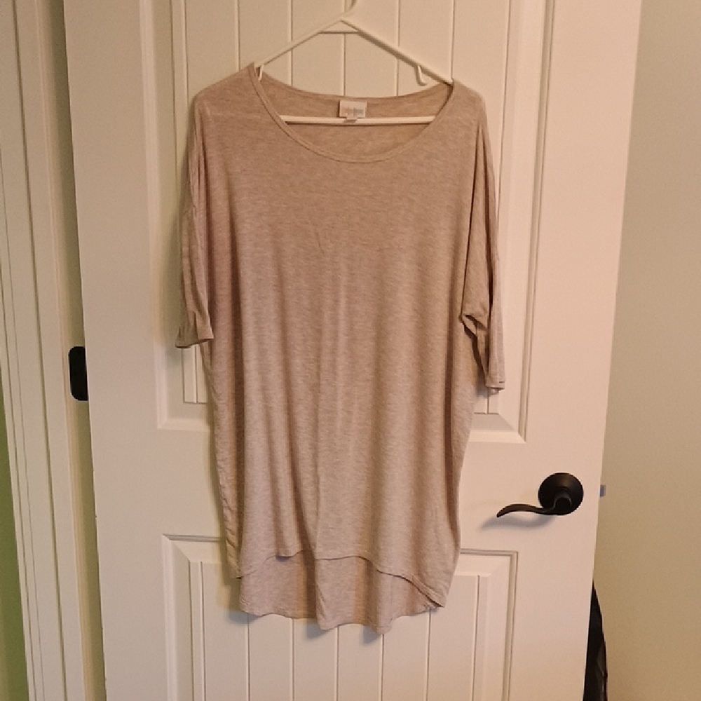 Womans Xs LuLaRoe Tan Oversized Tunic Top